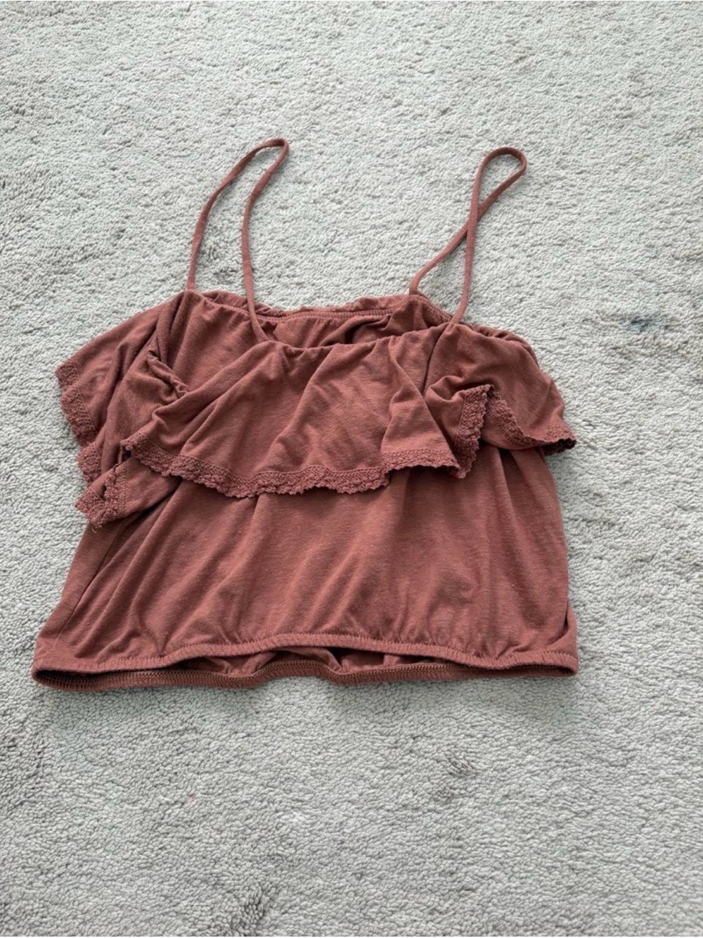 American Eagle Outfitters Rust Pink Ruffle Cami